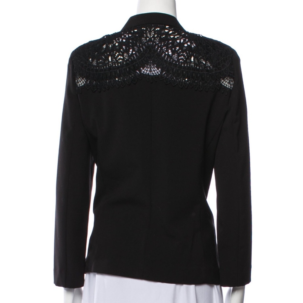 Kobi Halperin Claudia Black Lace Detail Open Front Line Blazer Inset Jacket XS